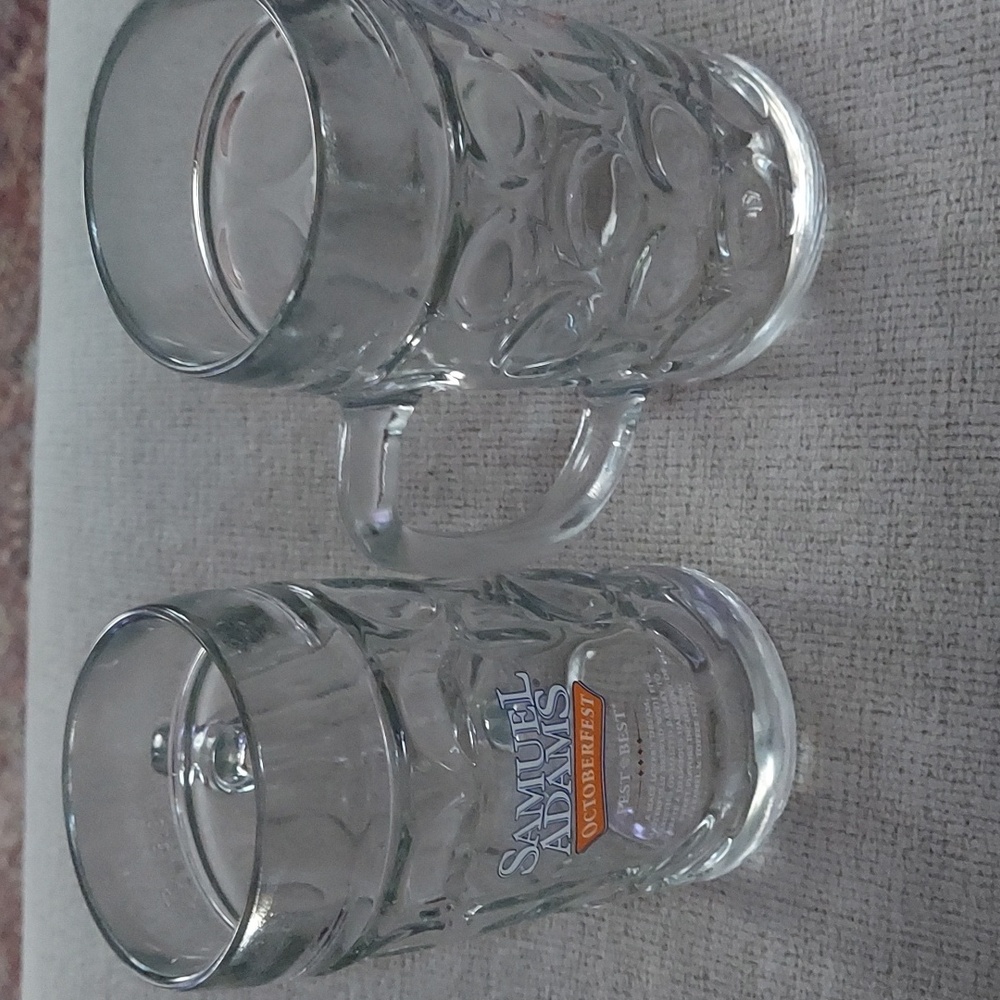 Two Samuel Adams Dimpled Octoberfest Beer Mugs